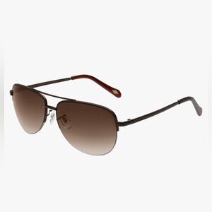 Fossil | Brown Half rim Aviator Stylish Sunglasses 100% UV Protection Women’s
